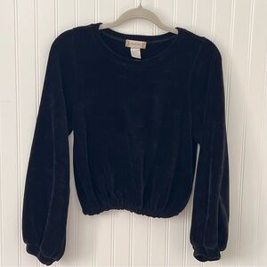 Altar'd State Black Velvet Sweatshirt